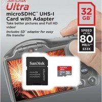   MicroSDHC 32 Gb SanDisk Ultra 80Mb/s SDSQUNS-032G-GN3MA - Zk -    ,   
