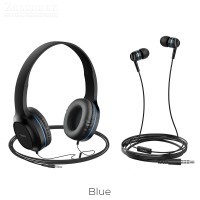  /  HOCO W24 Enlighten headphones with mic set / - Zk -    ,   