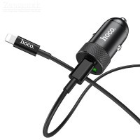  USB +Type C HOCO Z32B Speed up PD+QC3.0 car charger Set(C TO Lightning)  - Zk -    ,   