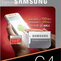   MicroSDXC 64 Gb Samsung EVO PLUS 100Mb/s MB-MC64GA/RU / Read 100Mb/s / Write 60mb/s - Zk -    ,   